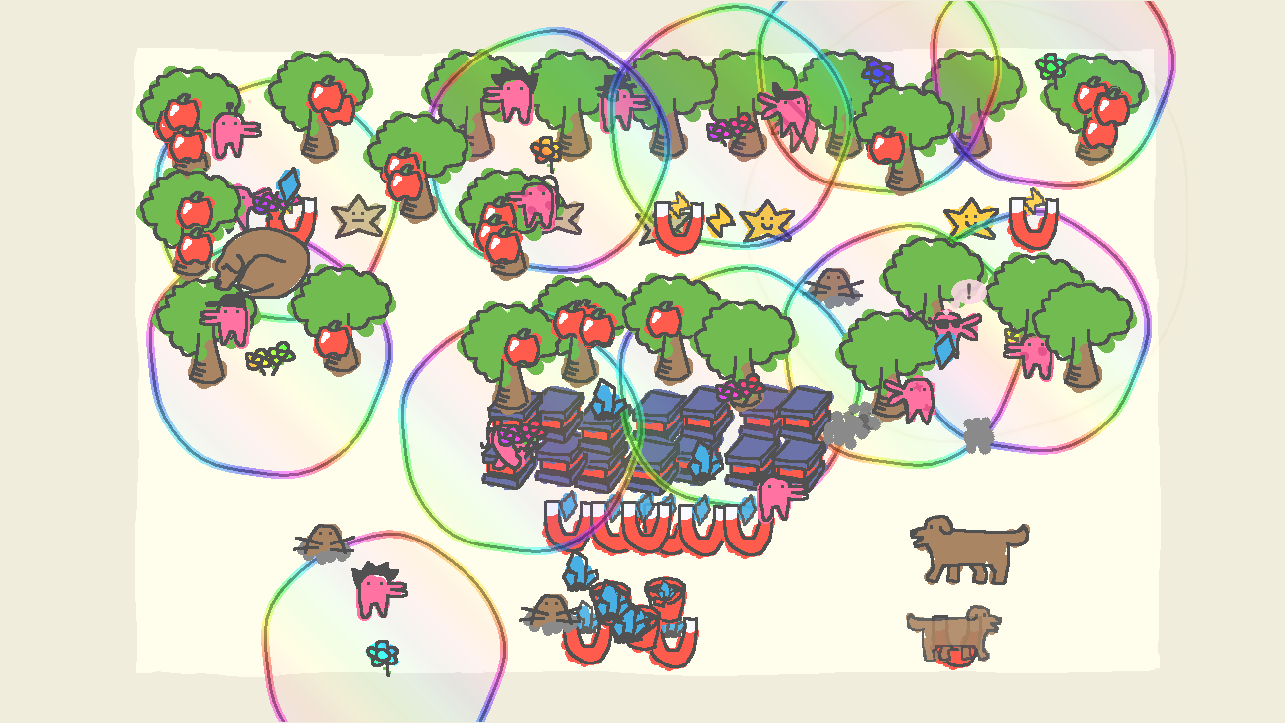 Florp Farming gameplay showing automation tools.