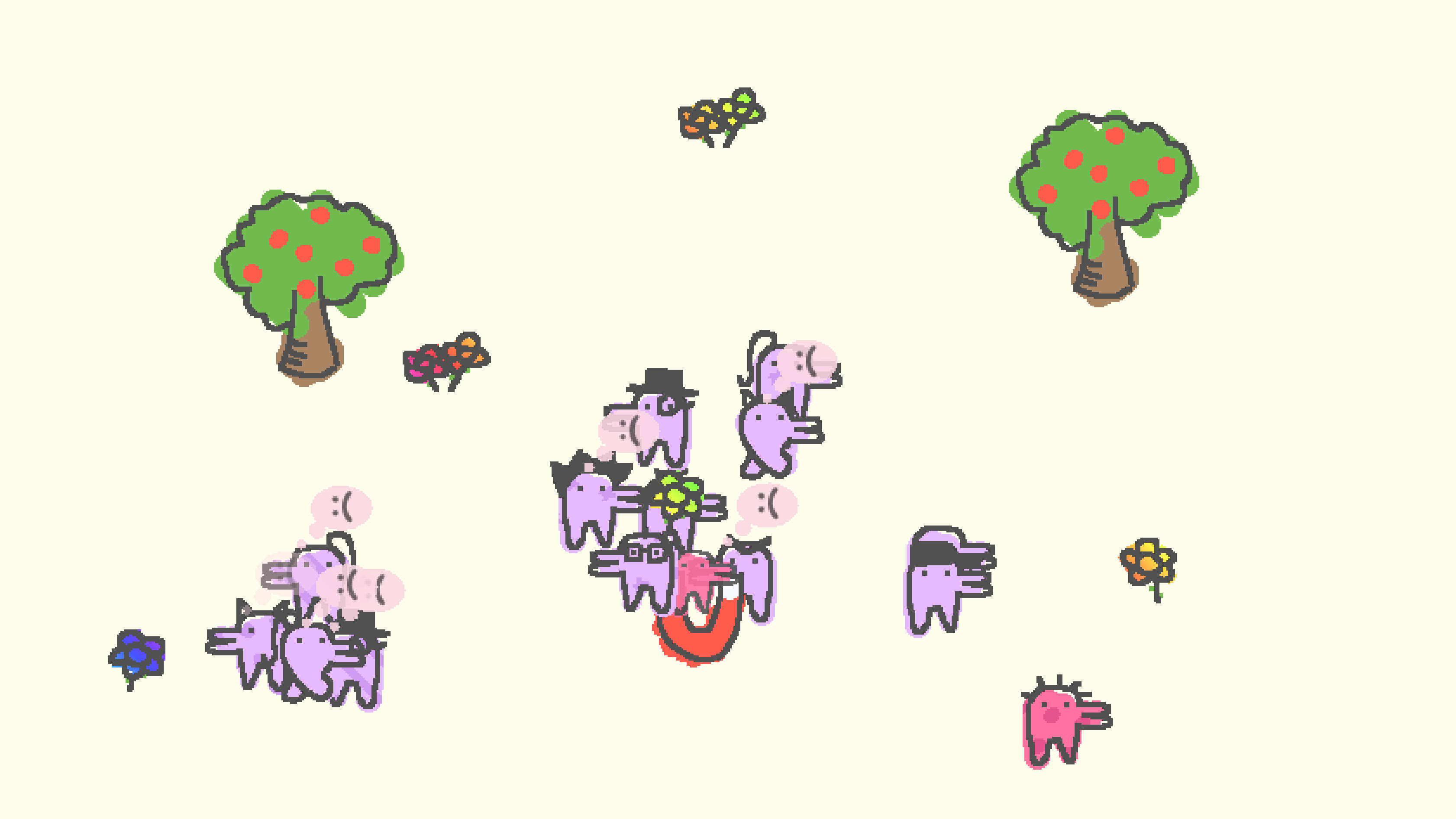 Florp Farming gameplay with a larger automated farm.